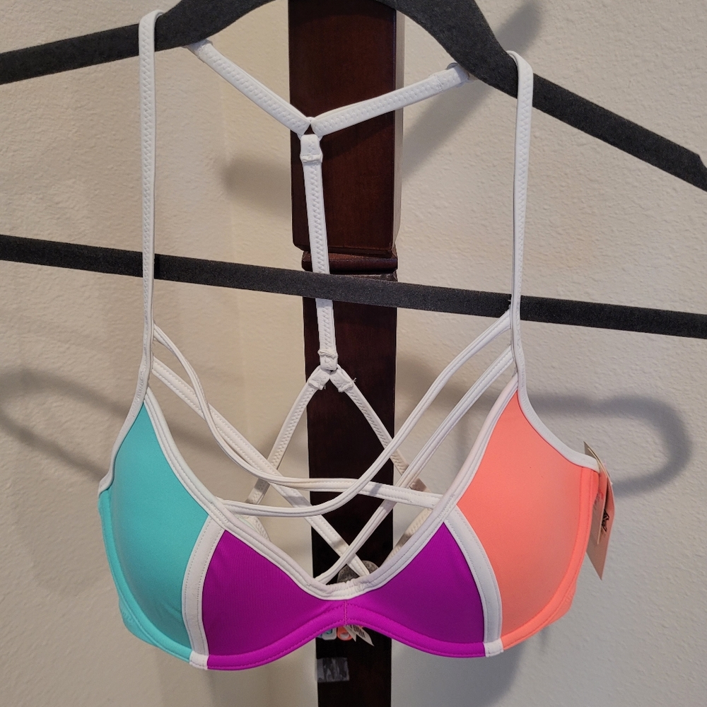 PINK Victoria's Secret colorful light push racer-back bra, size AA-C, NEW